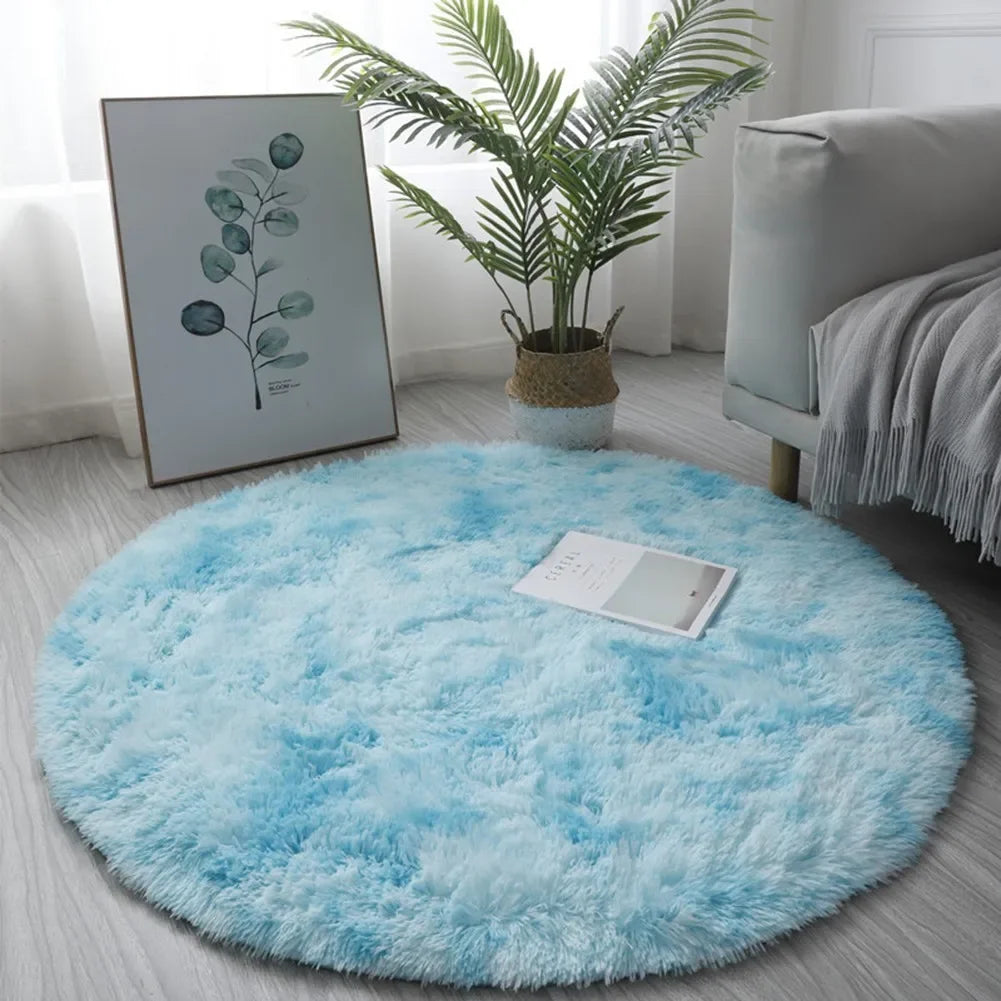 Fluffy circle rug
