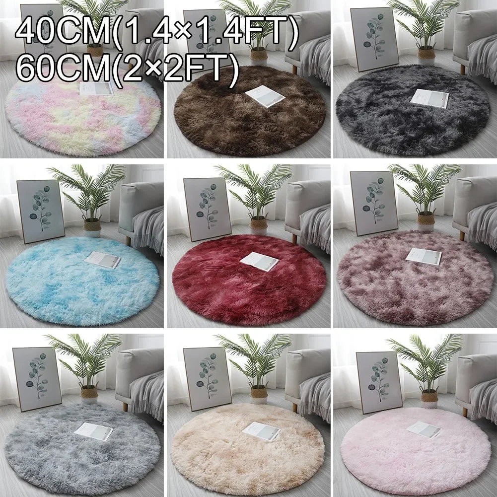 Fluffy circle rug