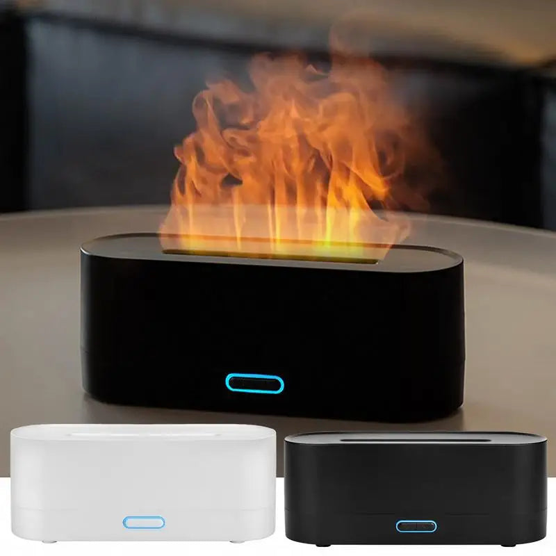 Flame Diffuser Portable Rechargeable Room Humidifier Waterless Auto-Off Protection Simulated Flame Personal Humidifier for Home