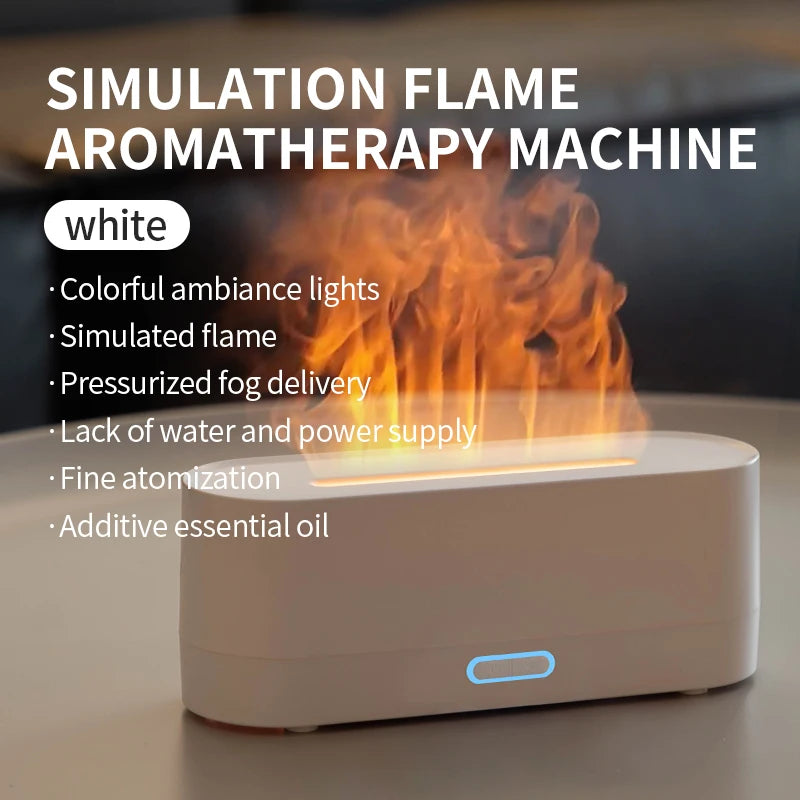 Flame Humidifier with variable lighting, perfect for Bedrooms or Home Offices