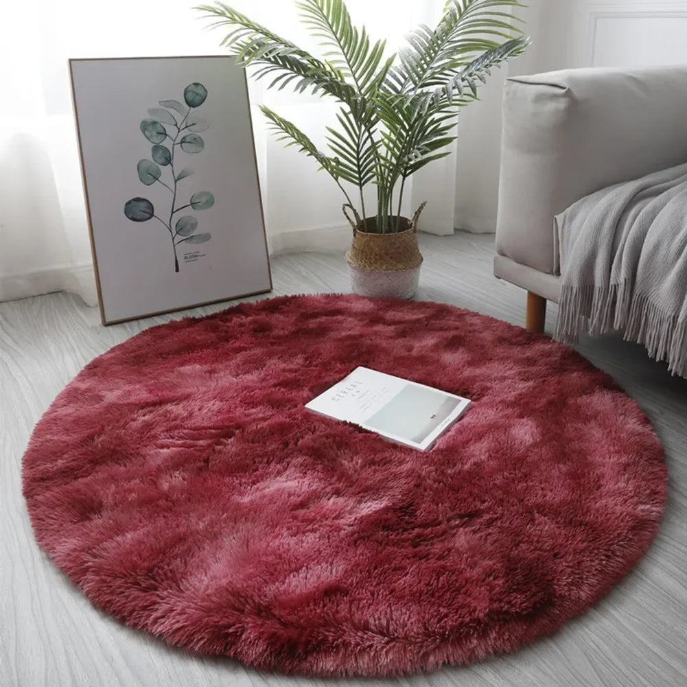 Fluffy circle rug