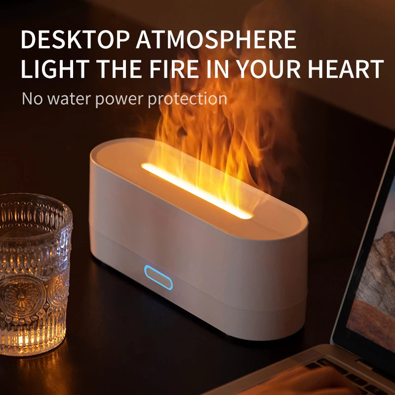 Flame Humidifier with variable lighting, perfect for Bedrooms or Home Offices