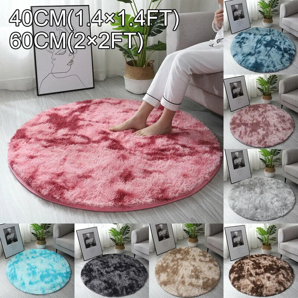 Fluffy circle rug