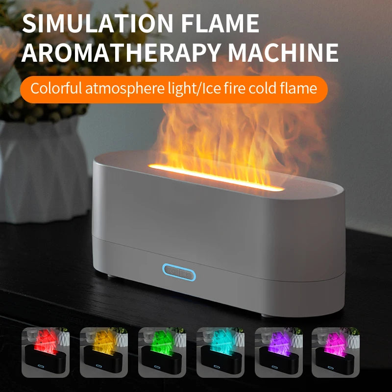 Flame Humidifier with variable lighting, perfect for Bedrooms or Home Offices