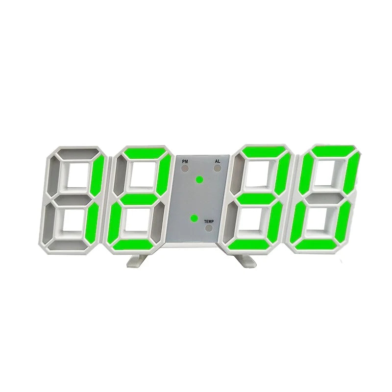 Elegan 3D LED Holographic Digital Clock – Floating Illusion Wall Art with Ambient Glow