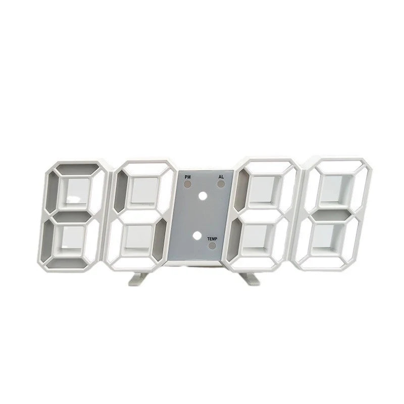 Elegan 3D LED Holographic Digital Clock – Floating Illusion Wall Art with Ambient Glow