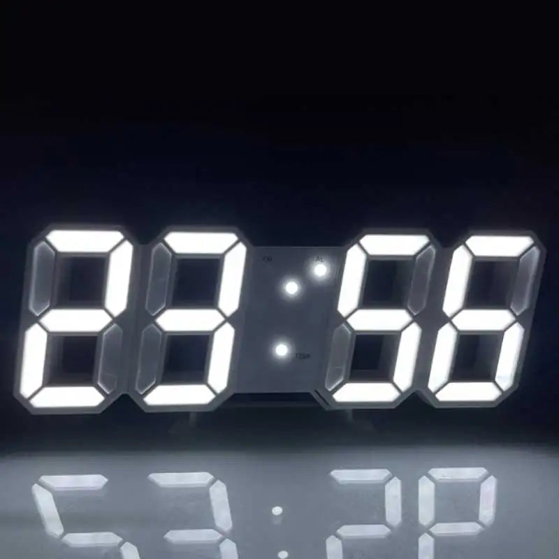 Elegan 3D LED Holographic Digital Clock – Floating Illusion Wall Art with Ambient Glow