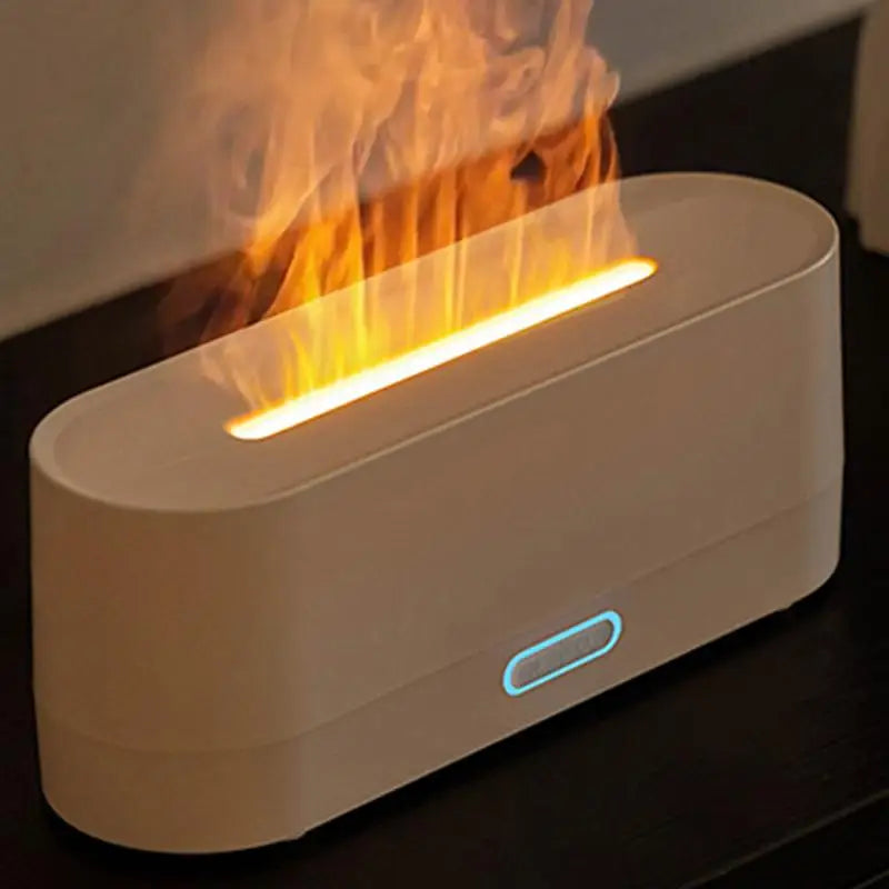 Flame Diffuser Portable Rechargeable Room Humidifier Waterless Auto-Off Protection Simulated Flame Personal Humidifier for Home