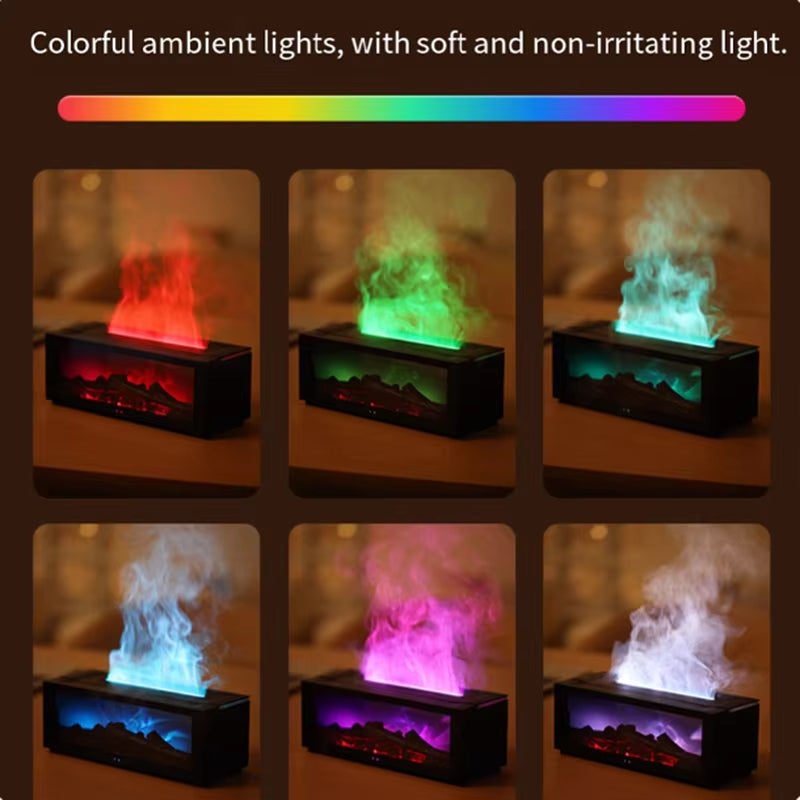 Air Humidifier Essential Oils Humidifiers Home Aroma Humidifier Flame Automatic Fragrance Diffuser with LED Light Remote Control