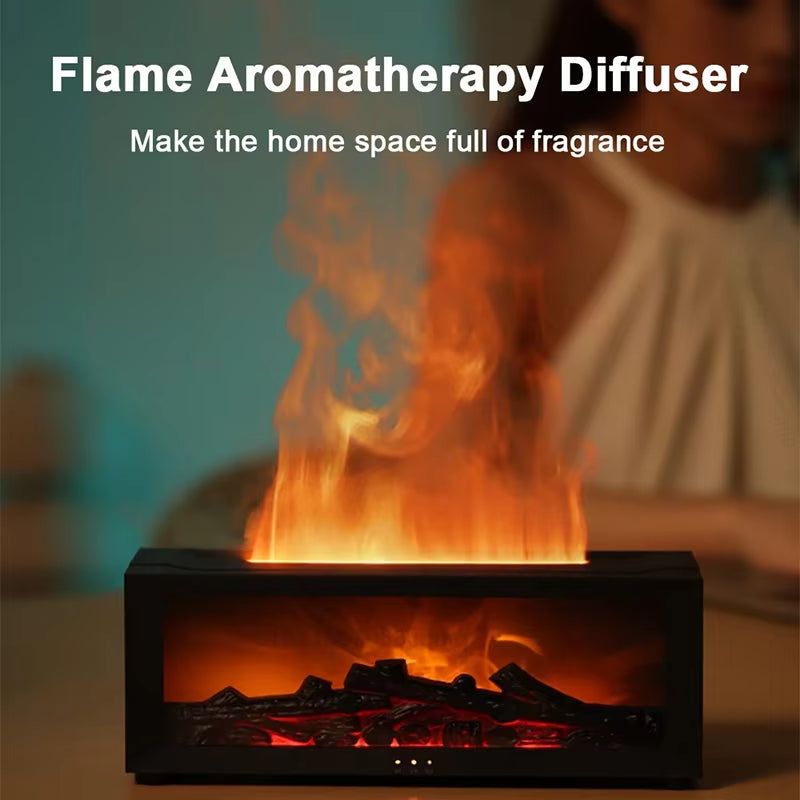 Air Humidifier Essential Oils Humidifiers Home Aroma Humidifier Flame Automatic Fragrance Diffuser with LED Light Remote Control